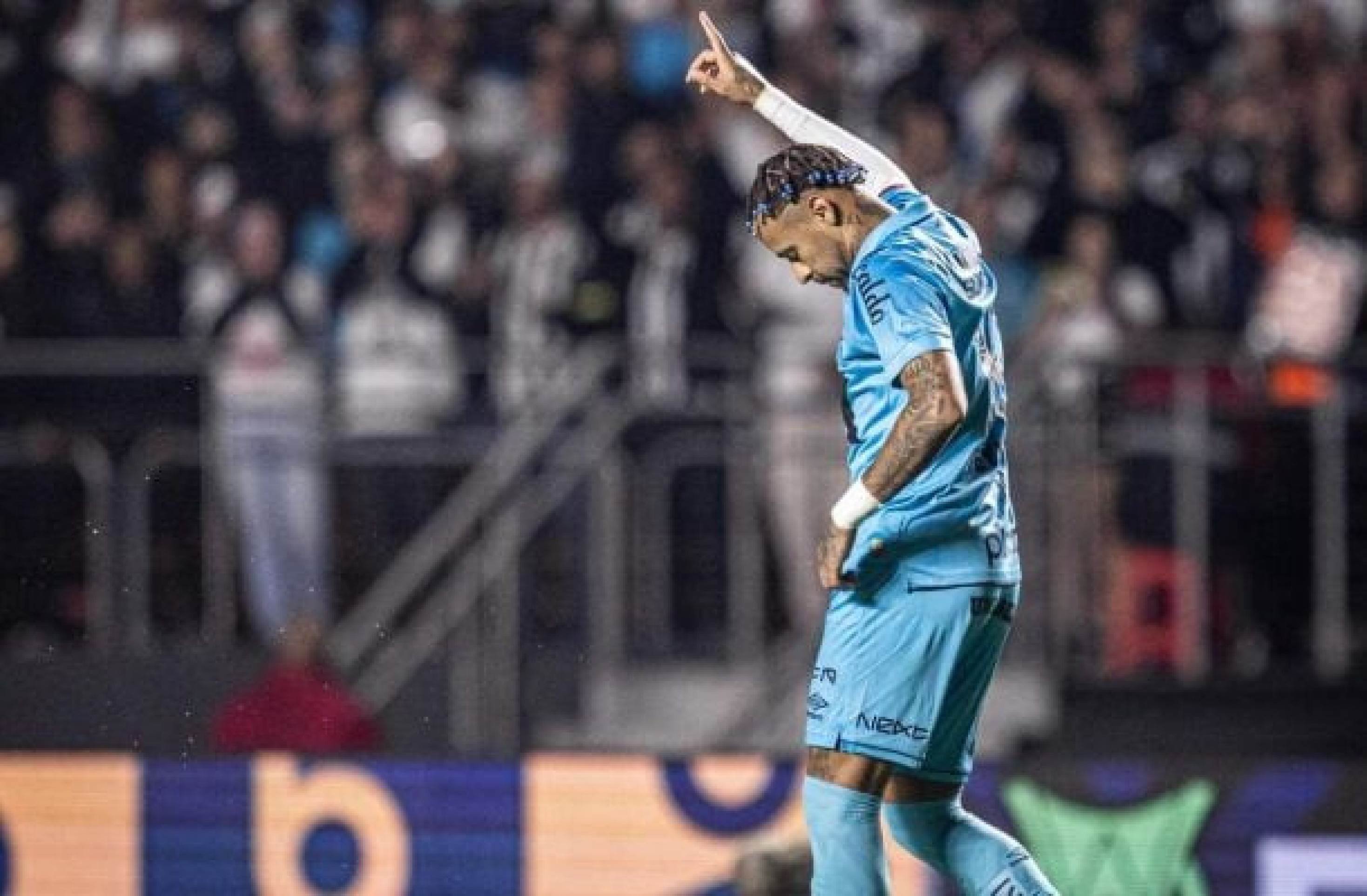 Neymar abriu e fechou o marcador no Morumbis  -  (crédito: Foto: Raul Baretta/Santos FC)