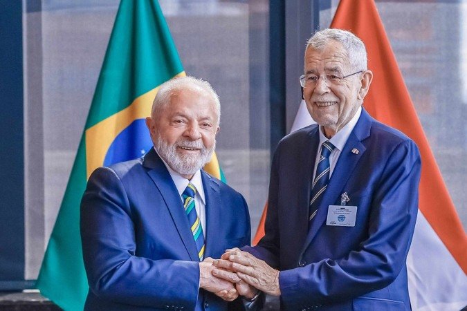 Nova York, EUA, 19.09.2023 - Presidente Lula se reúne com o Presidente da República da Áustria, Alexander Van der Bellen, na sede das Nações Unidas, Nova York, EUA. -  (crédito:  Ricardo Stuckert/PR)