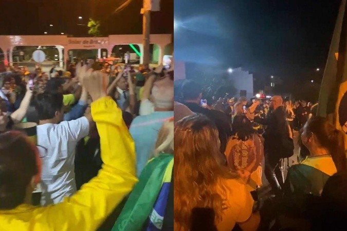 Buzinaço começou na Torre de TV e seguiu para os arredores do condomínio onde o ex-presidente cumprirá a prisão domiciliar -  (crédito: Maiara Marinho/CB/D.A Press)