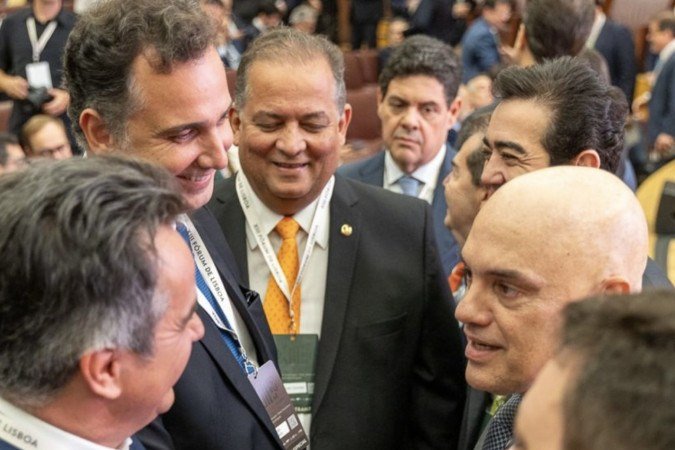  Eixo Capital. Senadores Eduardo Gomes, Rodrigo Pacheco e Ciro Nogueira com o ministro Alexandre de Moraes