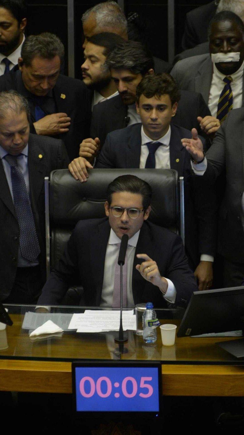 Ocupação do plenário foi reprovada pelo presidente do PL -  (crédito: Ed Alves/CB/D.A Press)