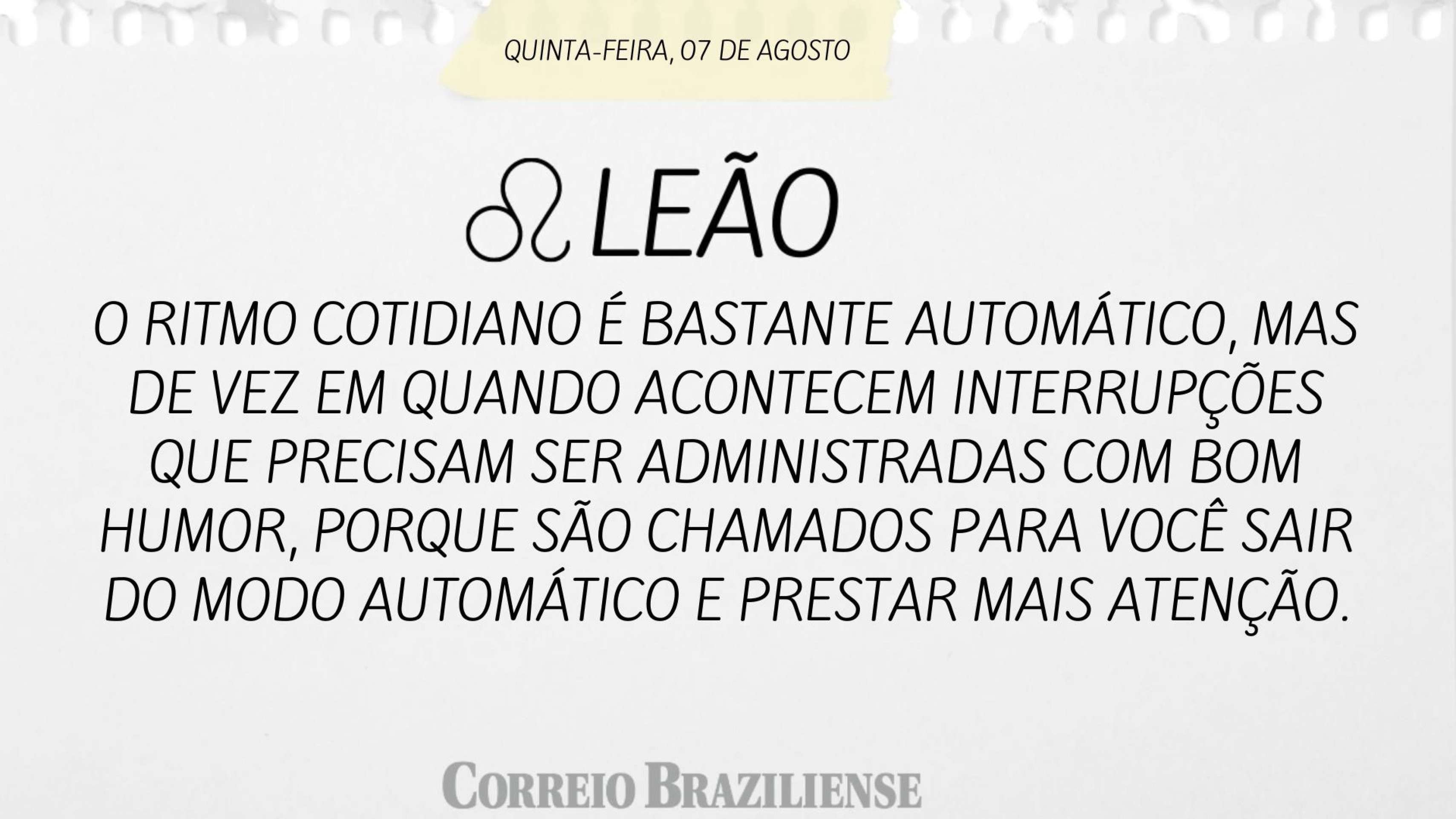 LEÃO | 7 DE AGOSTO DE 2025