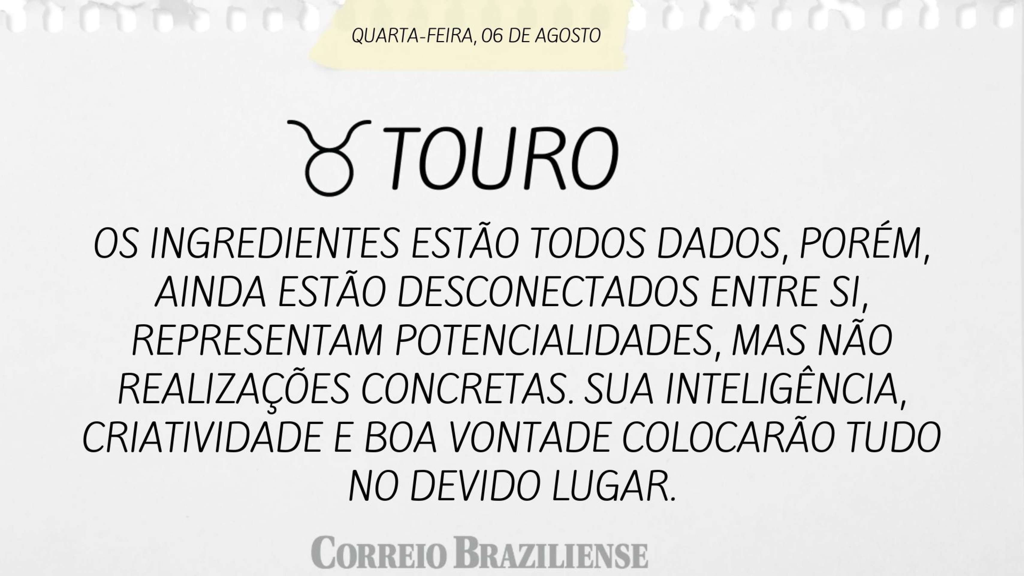 TOURO | 6 DE AGOSTO DE 2025