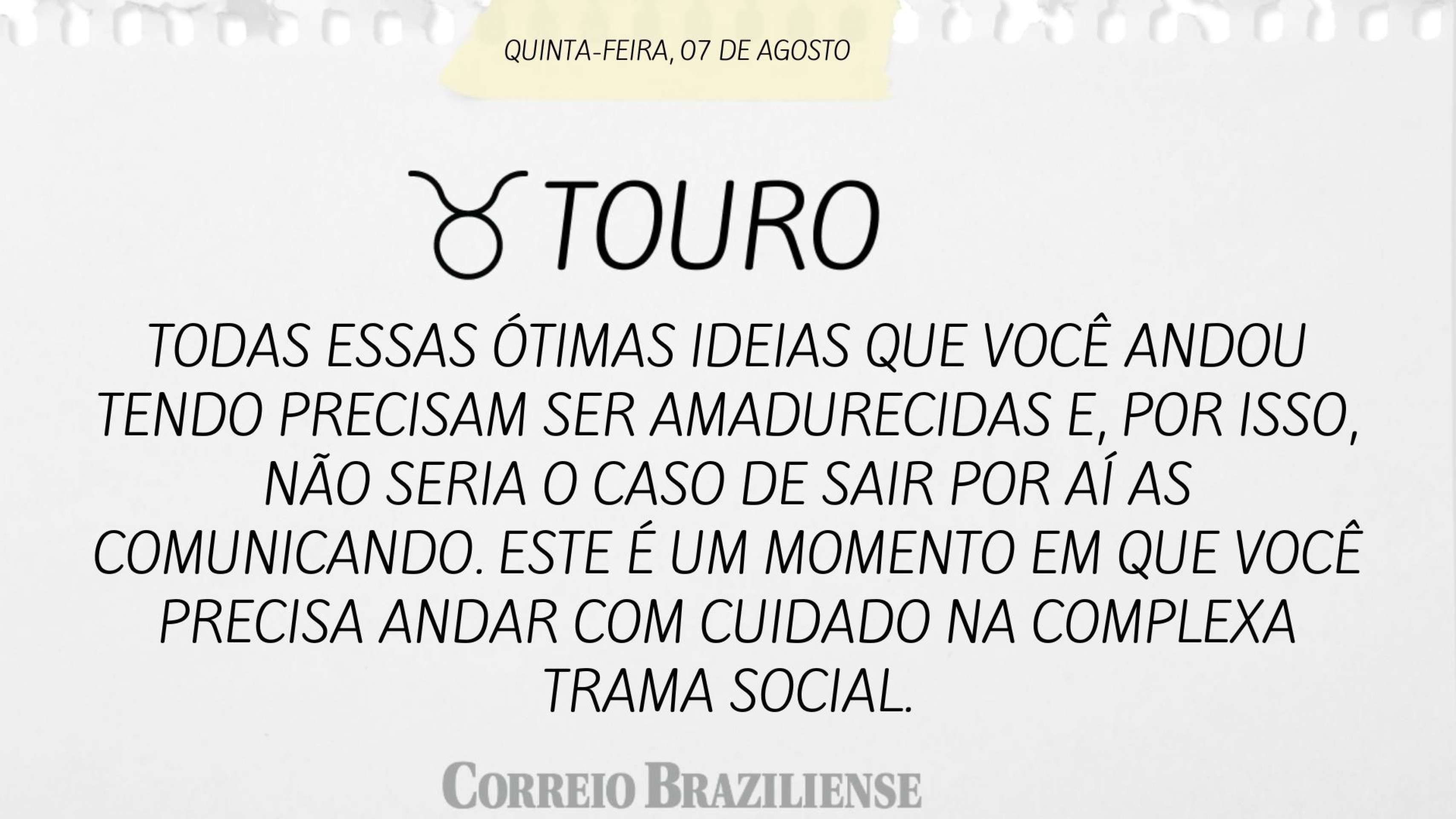 TOURO | 7 DE AGOSTO DE 2025