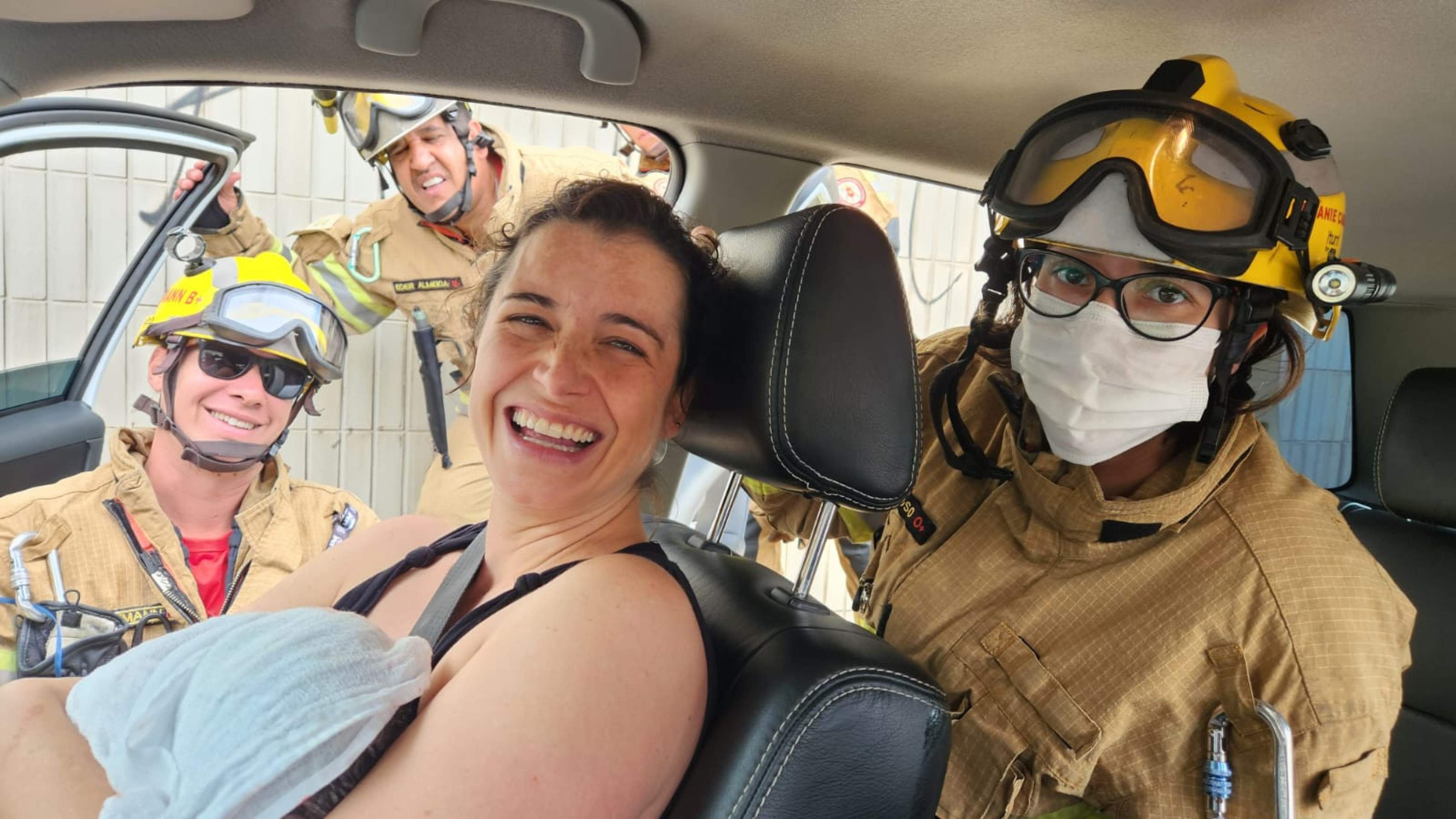 Joanna teve o bebê dentro do carro, no Buraco do Tatu, próximo ao Marco Zero de Brasília -  (crédito: Arquivo Pessoal)