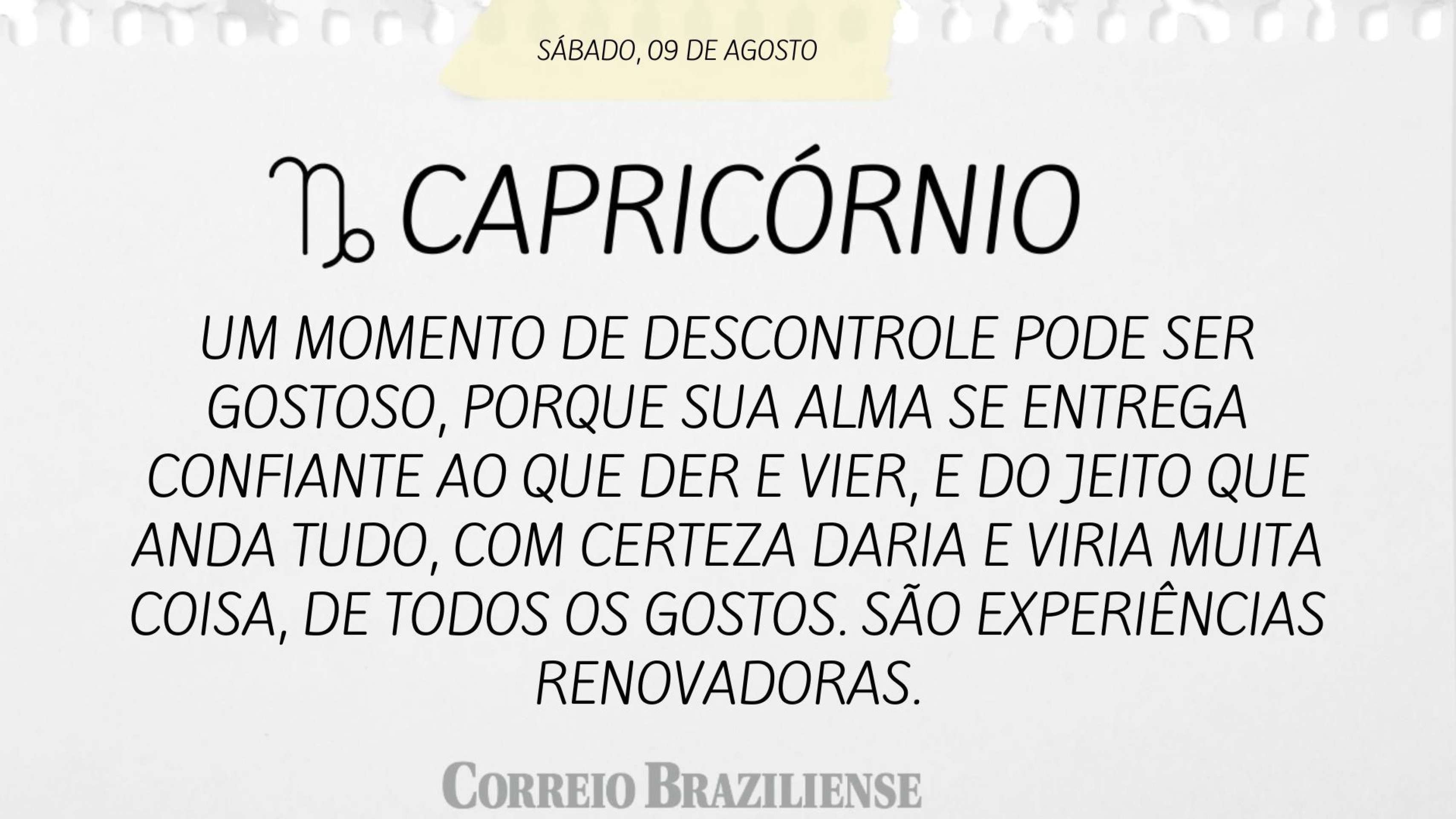 CAPRICÓNIO | 9 DE SETEMBRO DE 2025