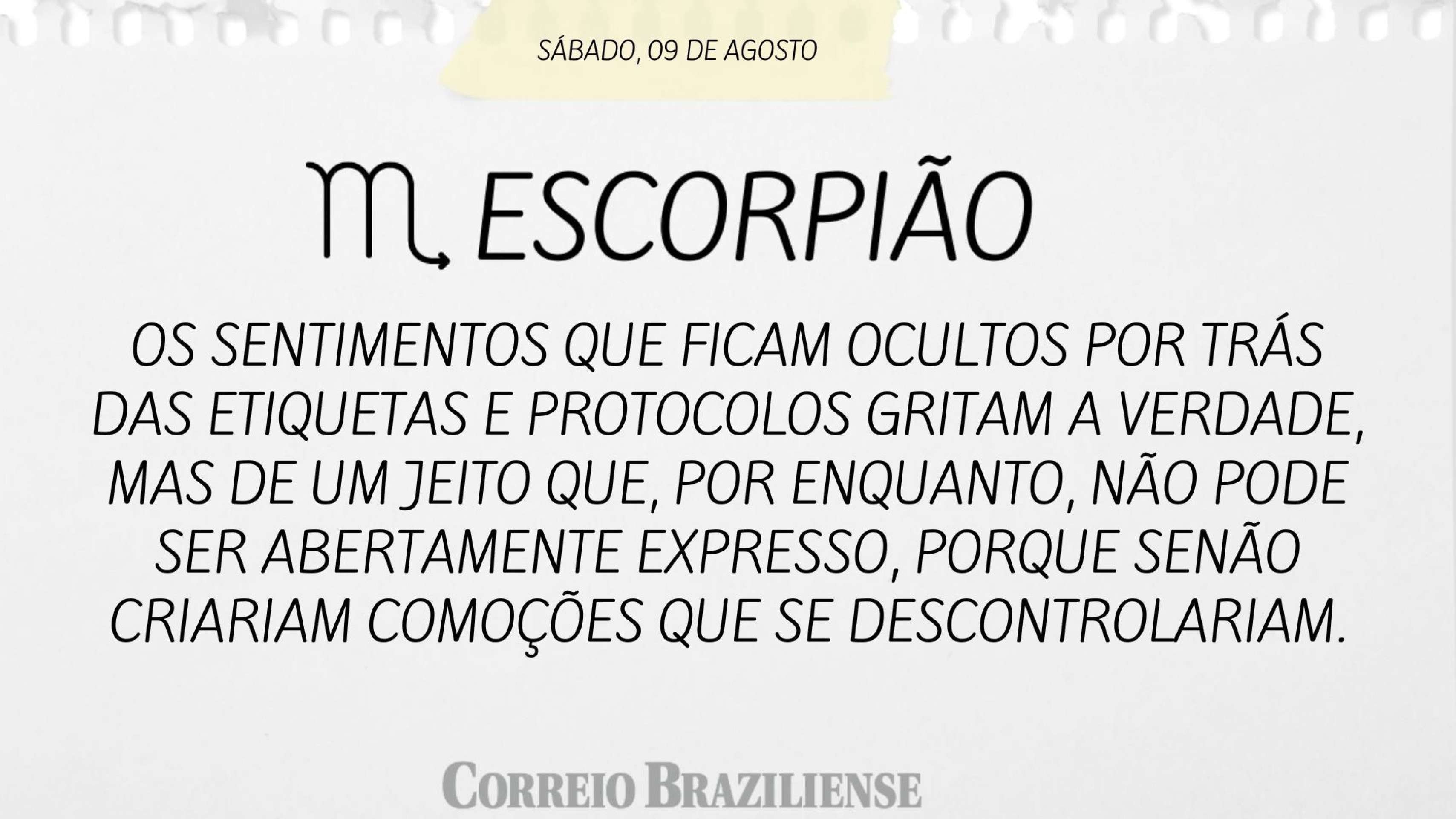 ESCORPIÃO | 9 DE SETEMBRO DE 2025