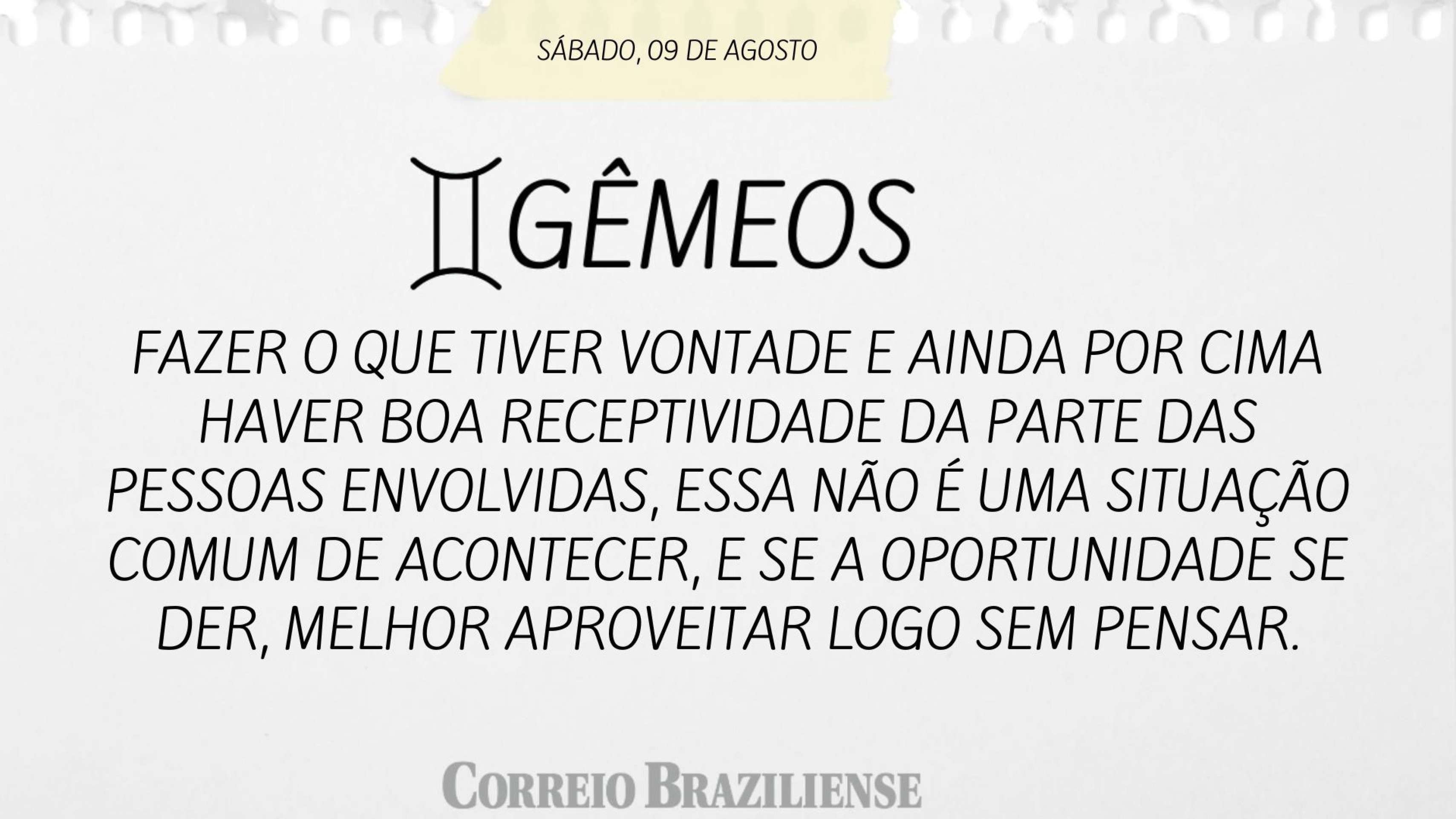 GÊMEOS | 9 DE SETEMBRO DE 2025