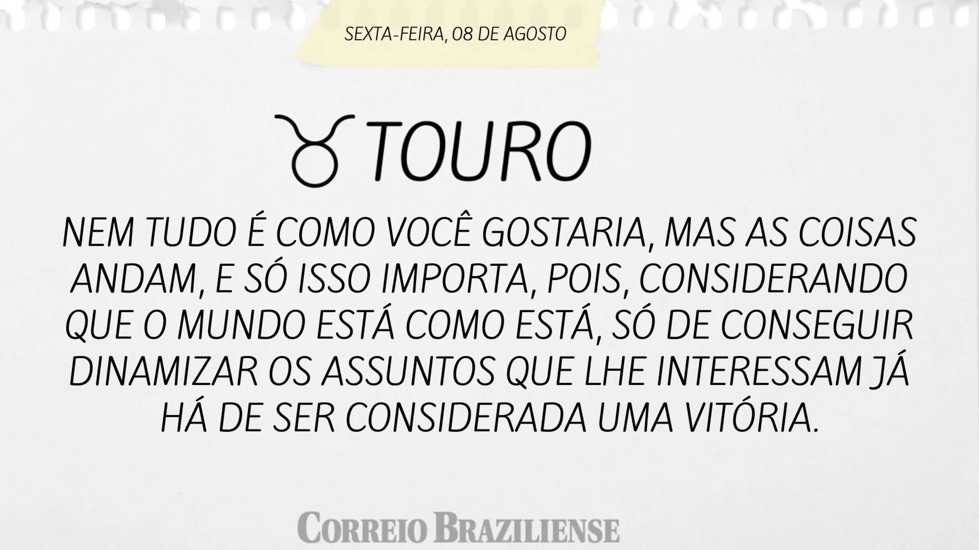 TOURO | 8 DE AGOSTO DE 2025