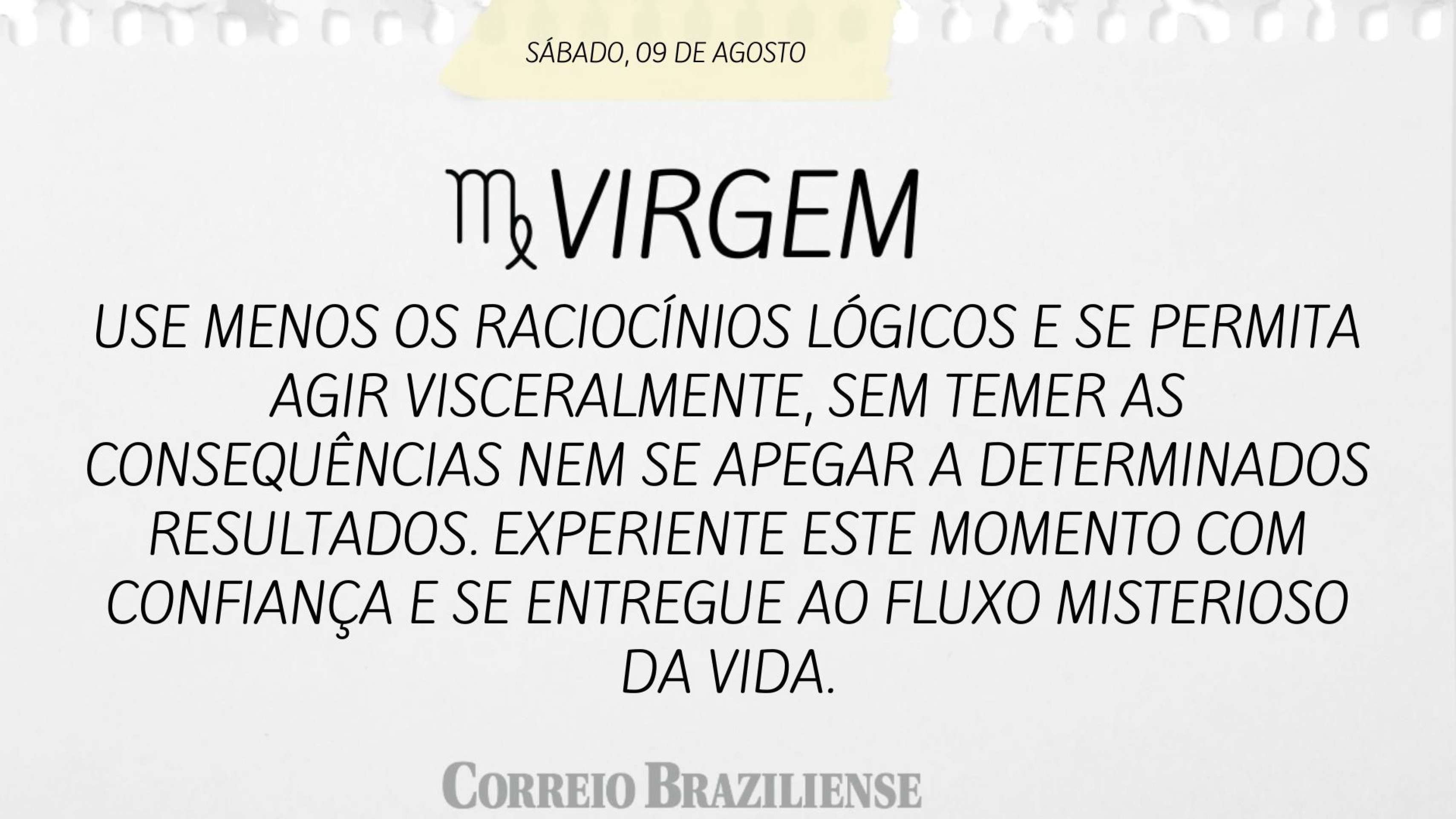 VIRGEM | 9 DE SETEMBRO DE 2025