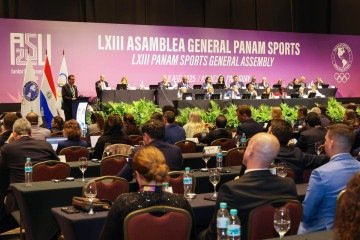Assembleia Geral da Panam Sports foi palco das apresentações de Rio-Niterói e Assunção     -  (crédito: Miriam Jeske/COB)