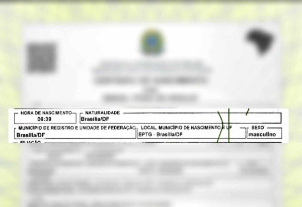 Certidão consta EPTG como local de nascimento