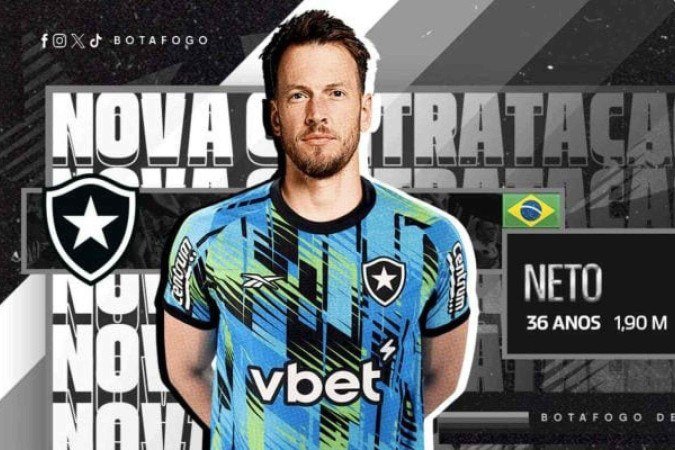 Neto é o novo reforço do Botafogo para a sequência da temporada - (crédito: Foto: Divulgação/Botafogo) Neto é o novo reforço do Botafogo para a sequência da temporada - (crédito: Foto: Divulgação/Botafogo)
