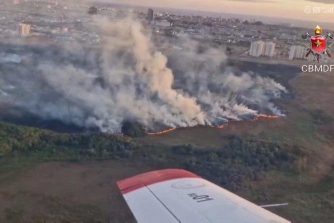 A área queimada estimada foi de 65,1 hectares - (crédito: CBMDF/Divulgação) A área queimada estimada foi de 65,1 hectares - (crédito: CBMDF/Divulgação)