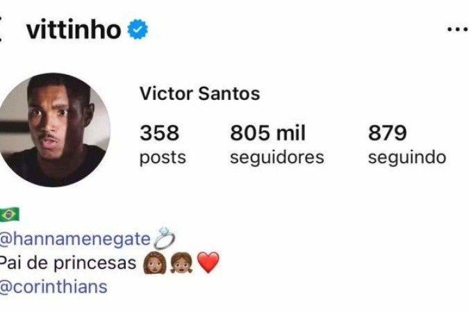 Vitinho 'fura' anúncio do Corinthians e confirma transferência para o clube paulista -  (crédito: Foto: Reprodução / Instagram)