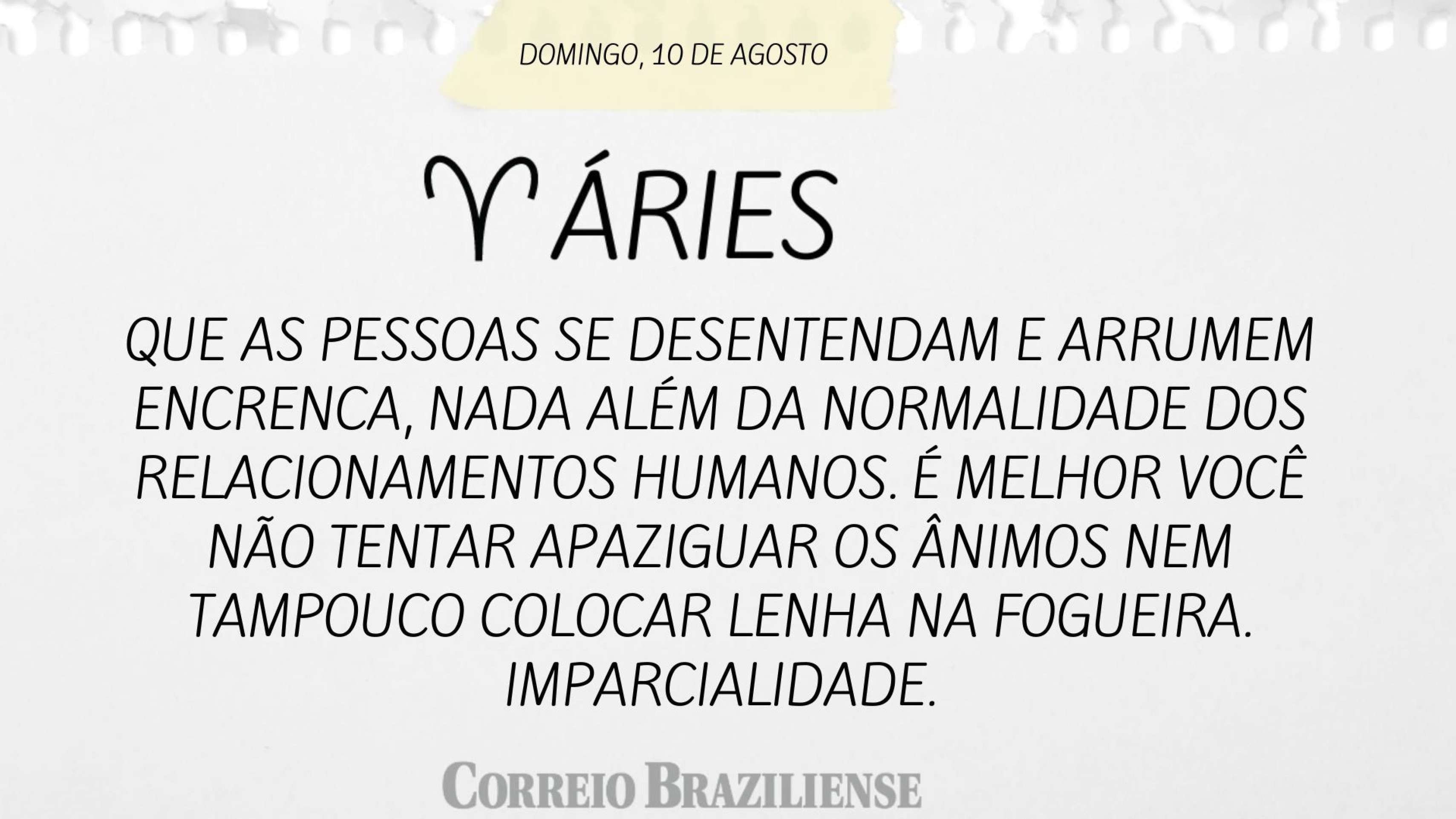 Horóscopo 10 de agosto de 2025