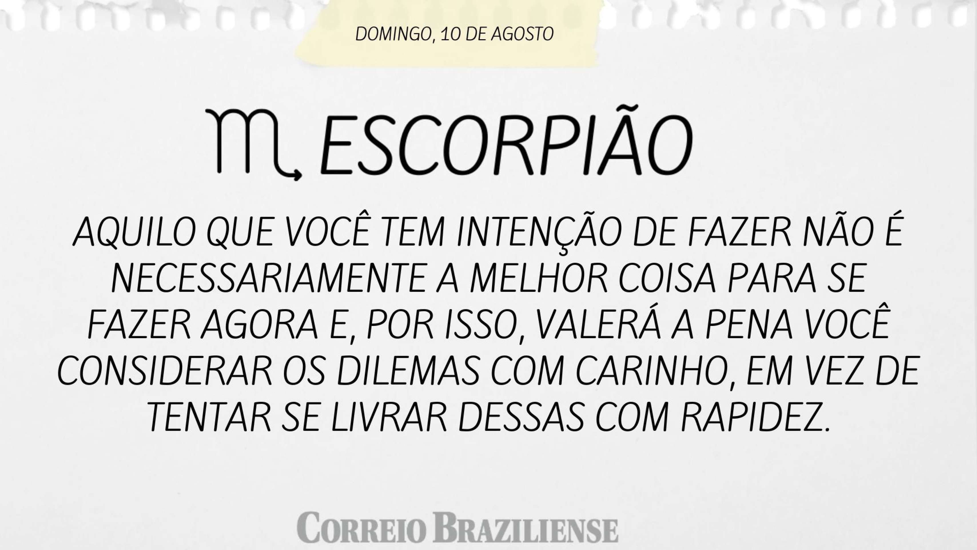 Horóscopo 10 de agosto de 2025