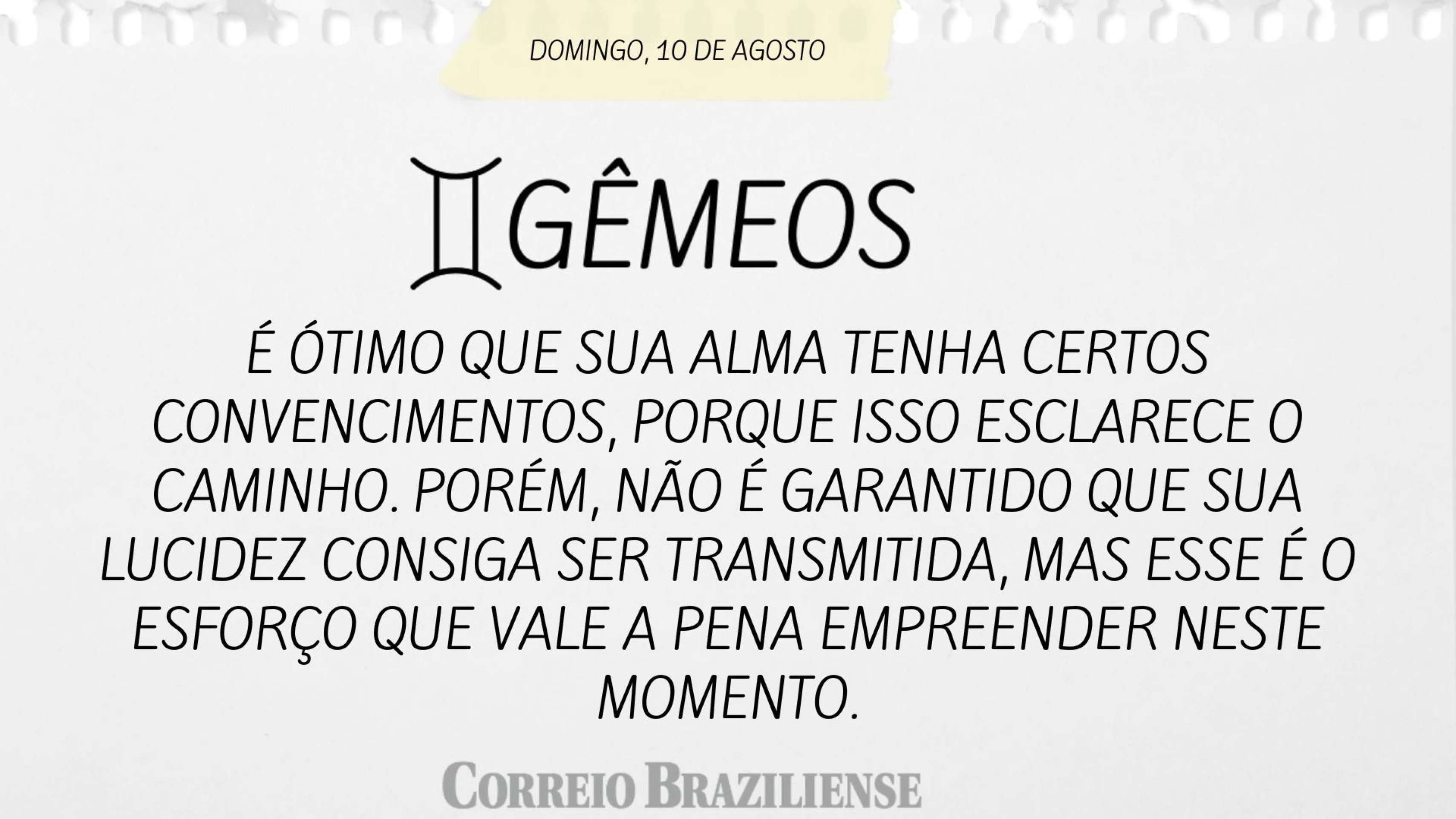 Horóscopo 10 de agosto de 2025