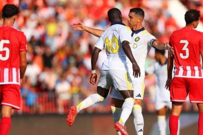 Cristiano Ronaldo marcou os dois gols do Al-Nassr no jogo -  (crédito: Foto: Divulgação)