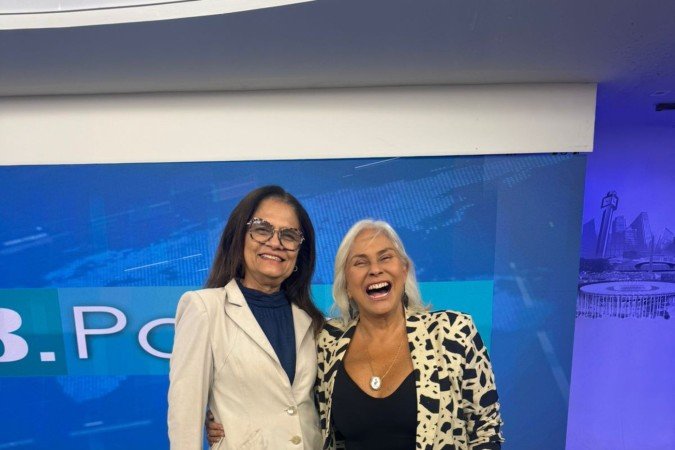 Ana Dubeux e Fafá de Belém no programa CB Poder, na TV Brasília