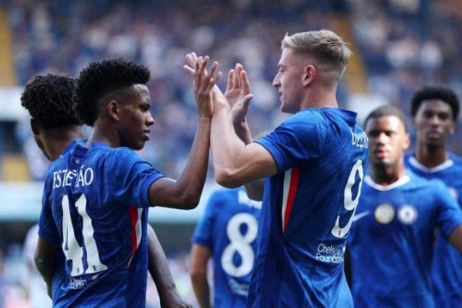 Estêvão vive dias ainda mais felizes após sua estreia pelo Chelsea -  (crédito: Foto: Richard Pelham/Getty Images)