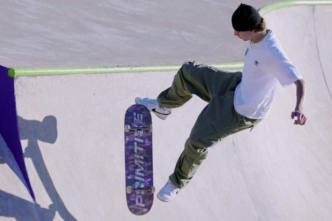 Preliminares do skate. Na foto, o atleta Filipe Mota, medalhista de ouro