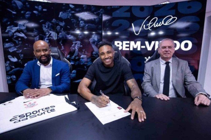 Corinthians anuncia a contratação do atacante Vitinho - (crédito: Foto: Rodrigo Coca/Agência Corinthians) Corinthians anuncia a contratação do atacante Vitinho - (crédito: Foto: Rodrigo Coca/Agência Corinthians)