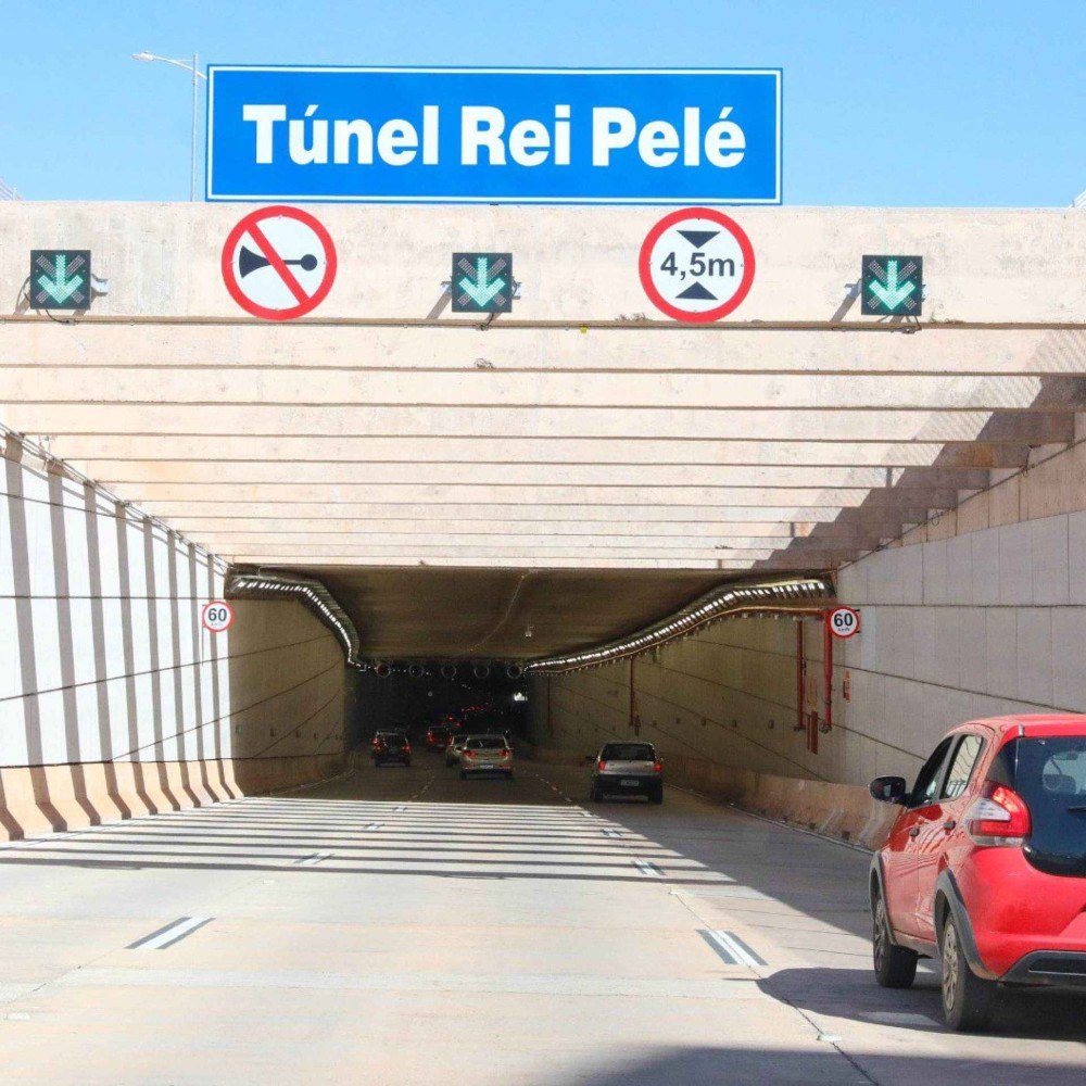 Túnel Rei Pelé será interditado para manutenção na quarta e na quinta