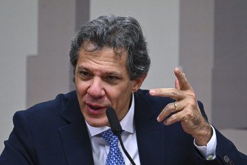 Haddad calcula que, aprovada a isenção, 20 milhões deixarão de ser 'mordidos pelo leão' da Receita Federal -  (crédito: Jefferson Rudy/Agência Senado)