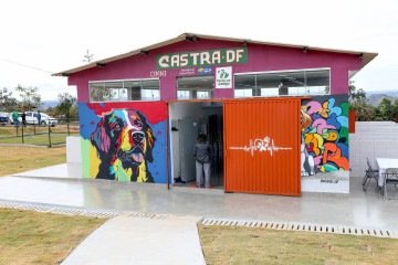 Entrada do abrigo inaugurado pelo Programa Castra-DF -  (crédito:  LUCIO BERNARDO JR/Agência Brasília)