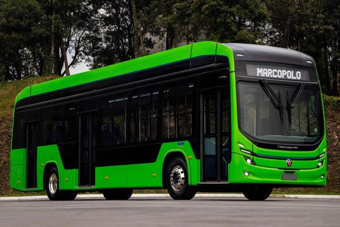 Attivi Integral, modelo 100% elétrico, não emite gases poluentes durante sua operação -  (crédito: Divulgação/Marcopolo)