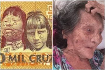 A imagem de Jijukè estampada na nota de mil cruzeiros foi registrada pelo fotógrafo José Américo Peret -  (crédito: Reprodução/Redes sociais)
