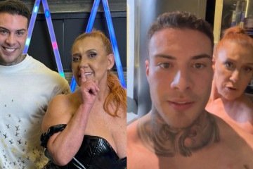 Rita Cadillac grava conteúdo adulto com jovem 58 anos mais novo - (crédito: Reprodução/Instagram) Rita Cadillac grava conteúdo adulto com jovem 58 anos mais novo - (crédito: Reprodução/Instagram)