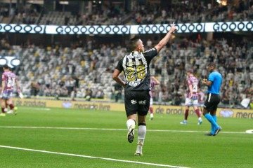 Cuello marcou o primeiro gol do Atlético na vitória por 2 a 1 sobre o Godoy Cruz, na Arena MRV -  (crédito: Edésio Ferreira/EM/D.A.Press)