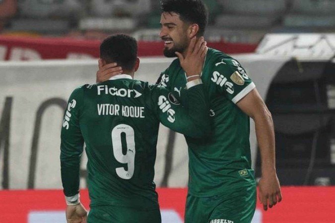 Dupla participou dos quatro gols do Palmeiras na partida - (crédito: Foto: Cesar Greco/Palmeiras) Dupla participou dos quatro gols do Palmeiras na partida - (crédito: Foto: Cesar Greco/Palmeiras)