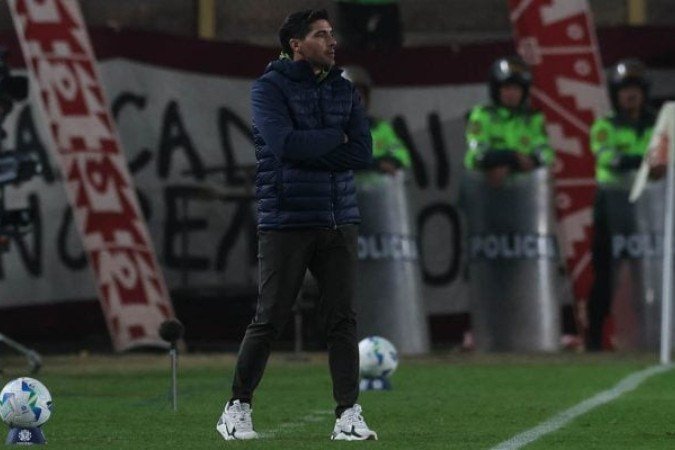 Abel Ferreira aproveitou para mandar uma indireta para a torcida do Palmeiras - (crédito: Foto: Cesar Greco/Palmeiras) Abel Ferreira aproveitou para mandar uma indireta para a torcida do Palmeiras - (crédito: Foto: Cesar Greco/Palmeiras)