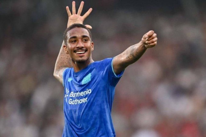 Arthur marcou o seu primeiro gol com a camisa do Bayer Leverkusen - (crédito: Foto: Divulgação/Bayer Leverkusen) Arthur marcou o seu primeiro gol com a camisa do Bayer Leverkusen - (crédito: Foto: Divulgação/Bayer Leverkusen)