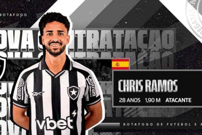 Chris Ramos é o novo reforço do Botafogo para a sequência da temporada - (crédito: Foto: Divulgação/Botafogo) Chris Ramos é o novo reforço do Botafogo para a sequência da temporada - (crédito: Foto: Divulgação/Botafogo)