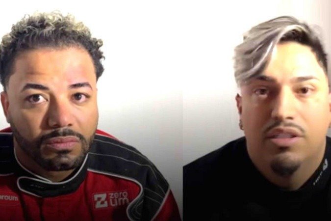 Hytalo e Israel assim que foram presos. Carro do casal, que não resistiu à prisão, estava sendo monitorado. Eles estavam com oito celulares - (crédito: Divulgação/DEIC-SP) Hytalo e Israel assim que foram presos. Carro do casal, que não resistiu à prisão, estava sendo monitorado. Eles estavam com oito celulares - (crédito: Divulgação/DEIC-SP)