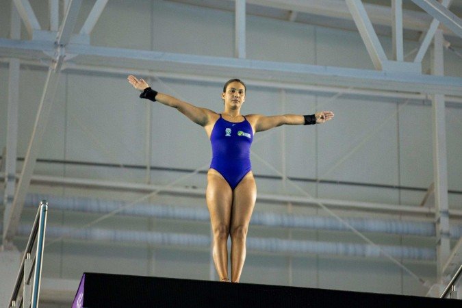 Heloá Almeida Camelo subiu ao terceiro lugar do pódio do Pan-Americano Júnior - (crédito: Victor Feldman/PanAm Aquatics) Heloá Almeida Camelo subiu ao terceiro lugar do pódio do Pan-Americano Júnior - (crédito: Victor Feldman/PanAm Aquatics)