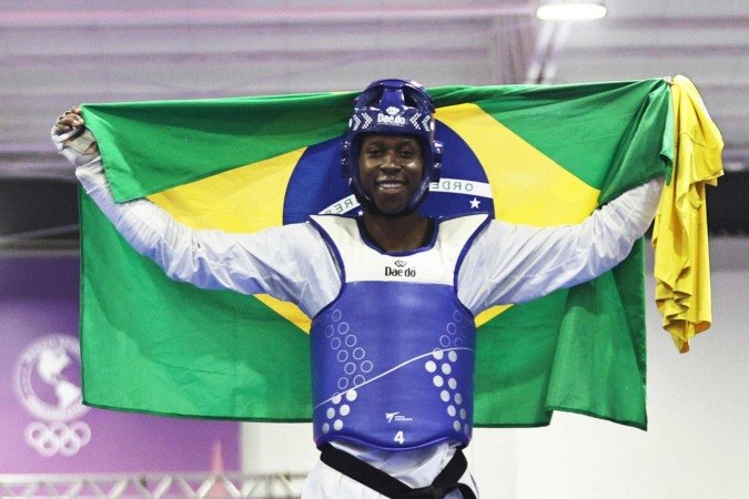 Taekwondo masculino Kyoruhui menos 80kg: o atleta Henrique Marques do Time Brasil..vence o atleta da Colombia e conquista a medalha de ouro - (crédito: Ana Patricia/COB) Taekwondo masculino Kyoruhui menos 80kg: o atleta Henrique Marques do Time Brasil..vence o atleta da Colombia e conquista a medalha de ouro - (crédito: Ana Patricia/COB)
