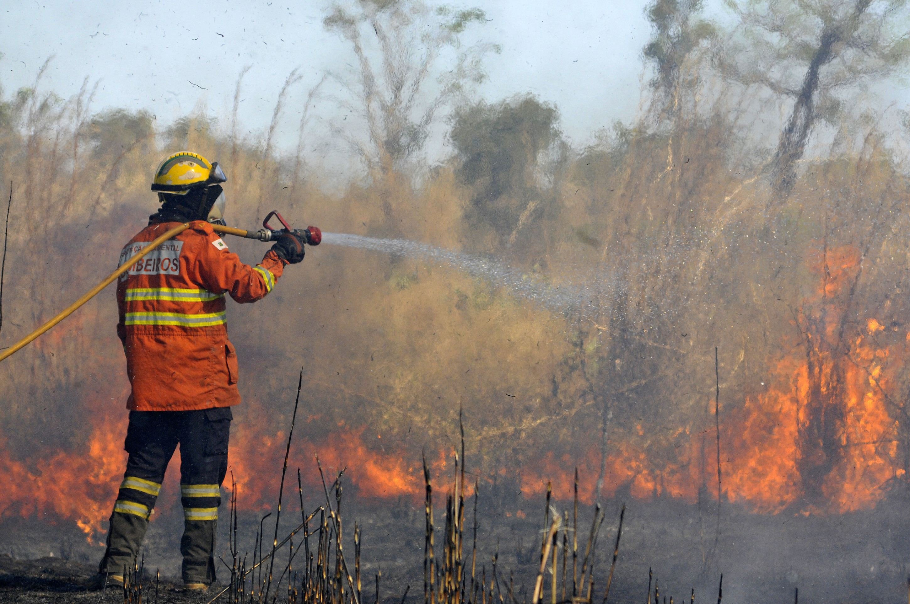  17/08/2025. Crédito: Minervino Júnior/CB/D.A Press. Brasil.  Brasilia - DF. Incêndio nas proximidades do Mangueiral e o Presídio Federal de segurança máxima. 