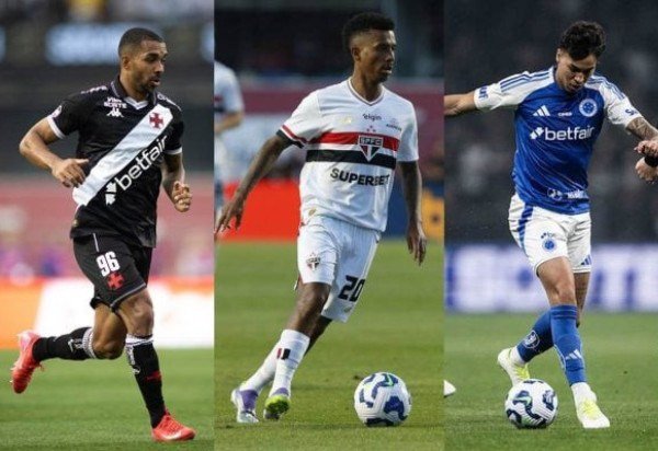 Foto: Matheus Lima / Vasco, Rubens Chiri / saopaulofc.net e Marco Galvão/Cruzeiro