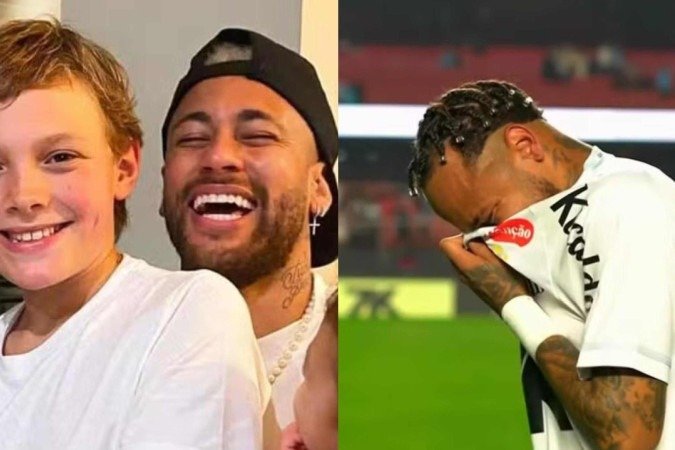 Filho consola Neymar após derrota histórica para o Vasco -  (crédito: Reprodução/Globo)
