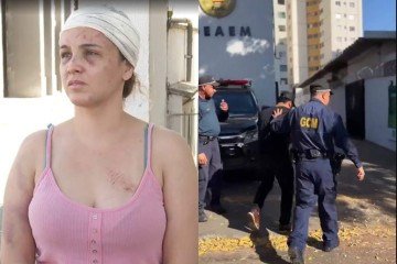 Cantora é espancada por parceiro musical na frente dos filhos - TV Anhanguera / Divulgação/GCM