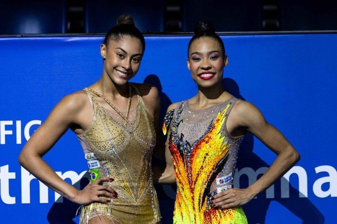 Babi Domingos e Jojô Santos representam o Brasil nas provas individuais do Mundial de GR no Rio - (crédito: MeloGym/CBG) Babi Domingos e Jojô Santos representam o Brasil nas provas individuais do Mundial de GR no Rio - (crédito: MeloGym/CBG)