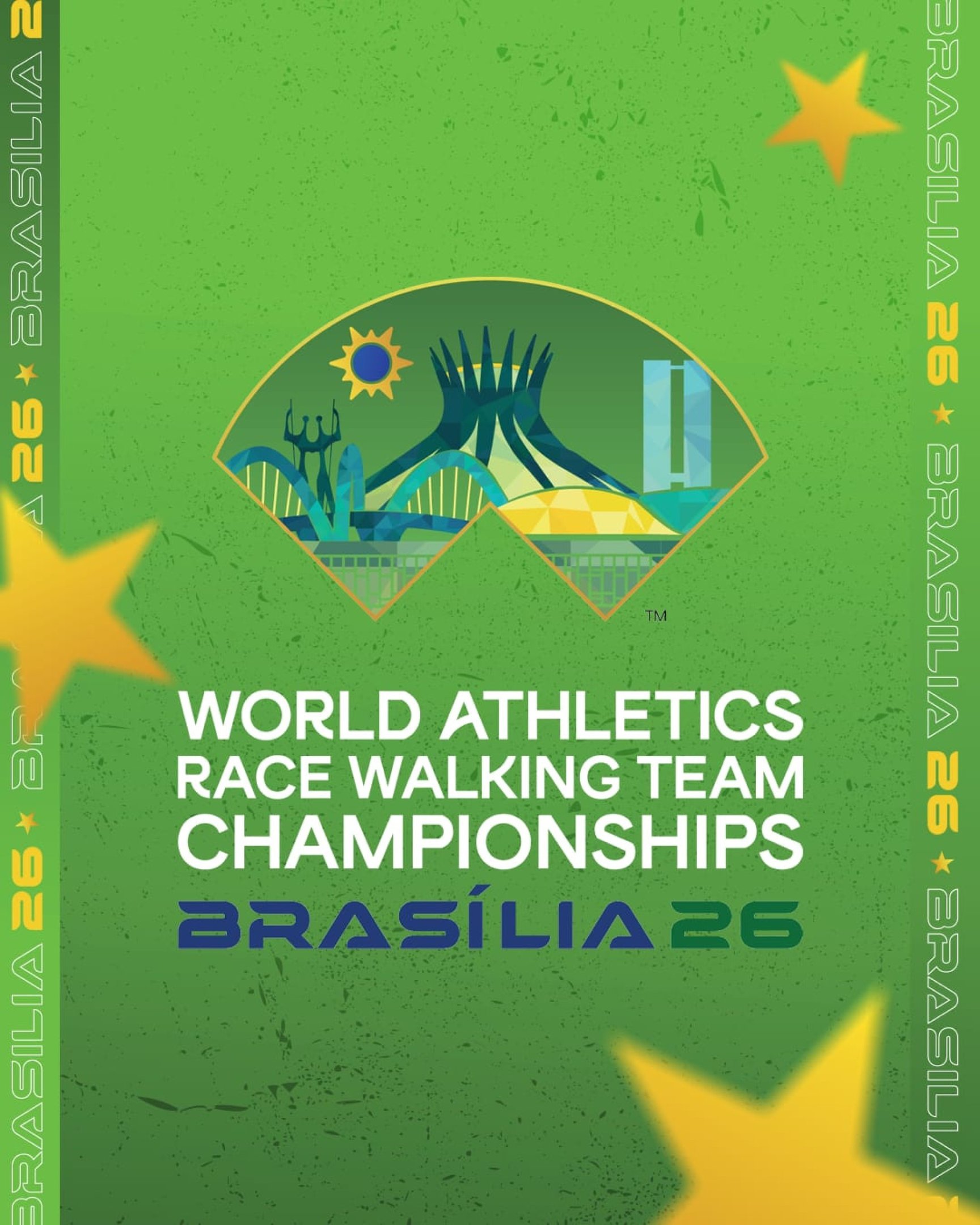 Logo do Mundial de Marcha Atlética por Equipes 2026, em Brasília