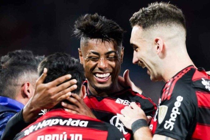 Bruno Henrique comemora gol em vitória diante do Inter - (crédito: Foto: Gilvan de Souza/Flamengo) Bruno Henrique comemora gol em vitória diante do Inter - (crédito: Foto: Gilvan de Souza/Flamengo)