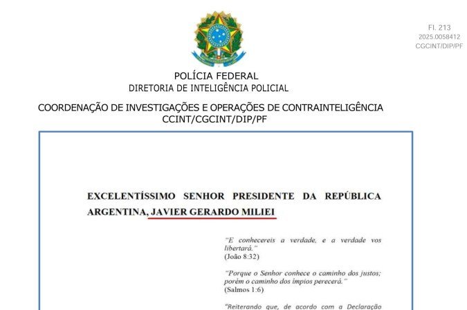 Minuta do pedido de asilo de Bolsonaro ao governo argentino