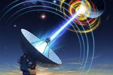Os pesquisadores da Universidade de Pensilvânia afirmam que as transmissões da Rede de Espaço Profundo (DSN) da Nasa são os 'faróis cósmicos' mais detectáveis que a humanidade já emitiu -  (crédito: Gemini One com base no texto da matéria)